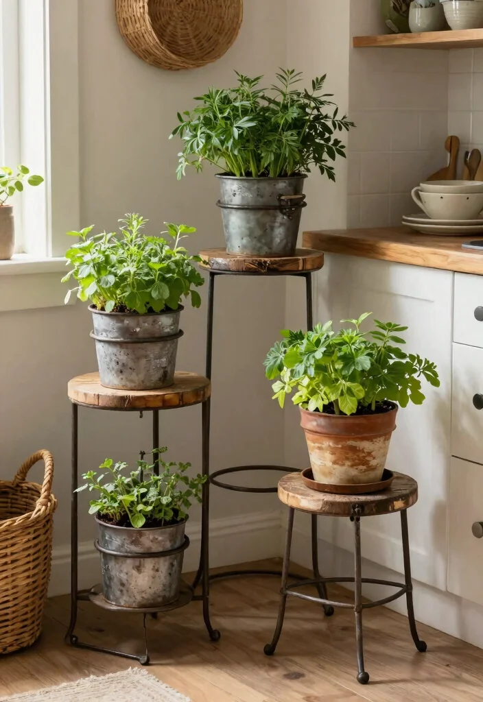 12 Iron Plant Stand Ideas That Hold Heavy Pots Without Tipping - 7. Rustic Farmhouse Plant Stands 1