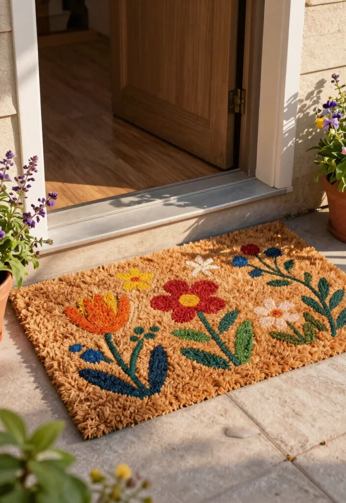 12 Outdoor Entryway Decor Ideas That Boost Curb Appeal Fast - 3. Charming Doormats 1