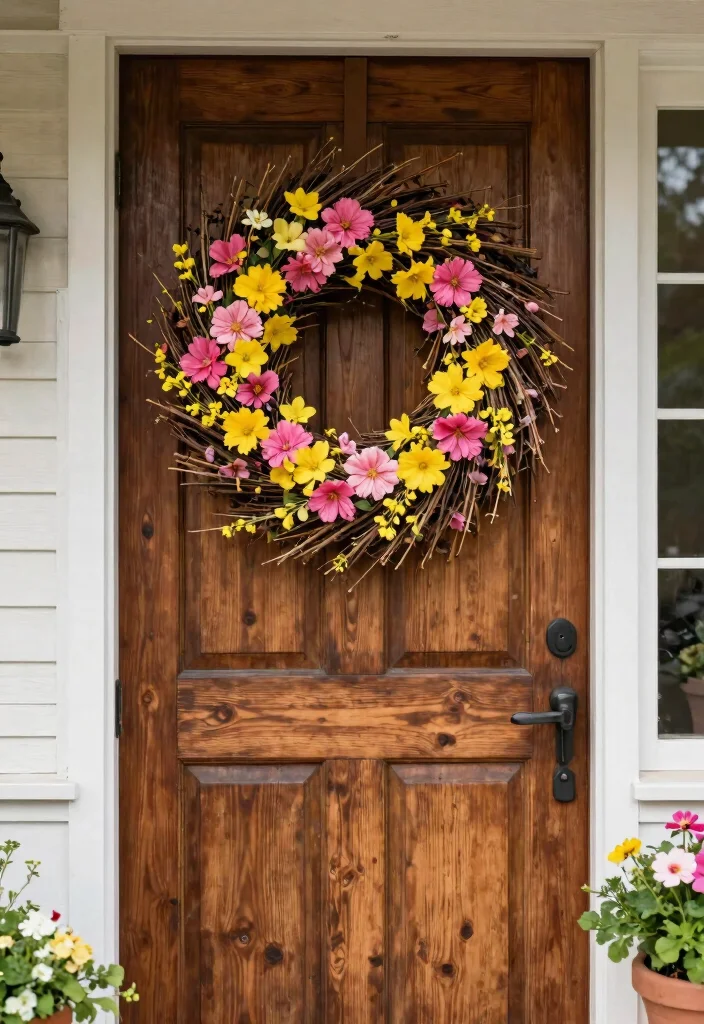 12 Outdoor Entryway Decor Ideas That Boost Curb Appeal Fast - 6. Seasonal Door Wreaths 1