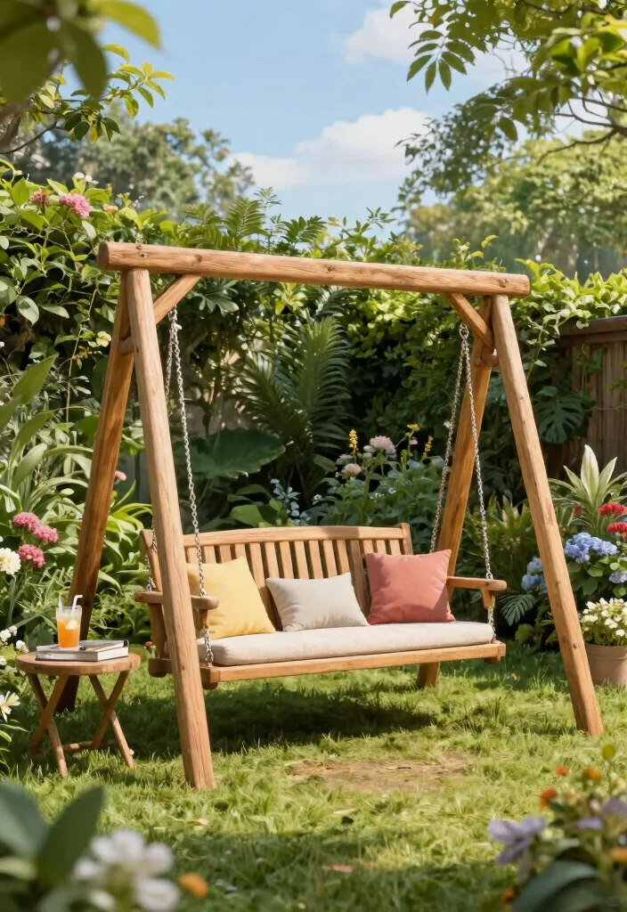 12 Outdoor Swing Ideas That Support Adults and Install Without a Tree - 1. Freestanding A-Frame Swing 1