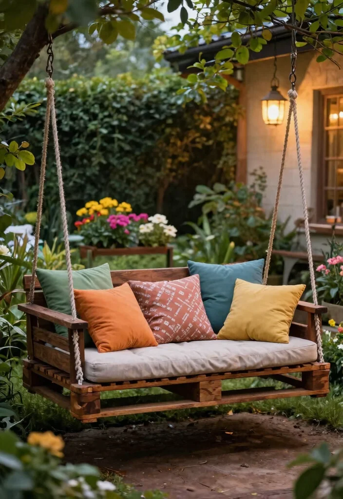 12 Outdoor Swing Ideas That Support Adults and Install Without a Tree - 3. DIY Pallet Swing 1