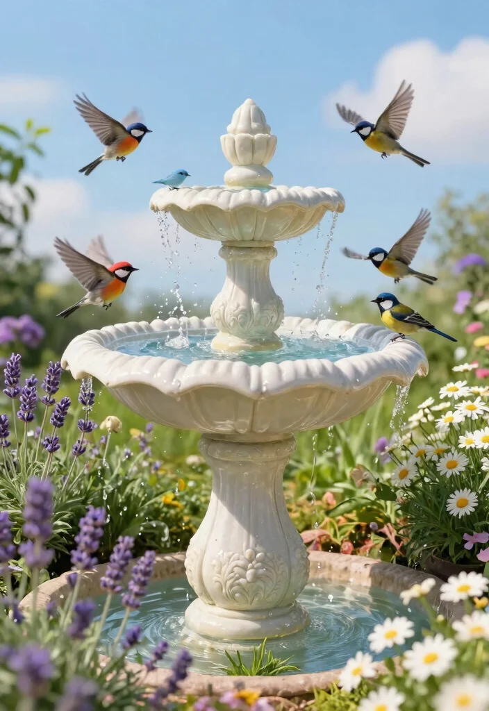 12 Patio Fountain Ideas That Run Without a Buried Water Line - 3. Birdbath Fountain 1