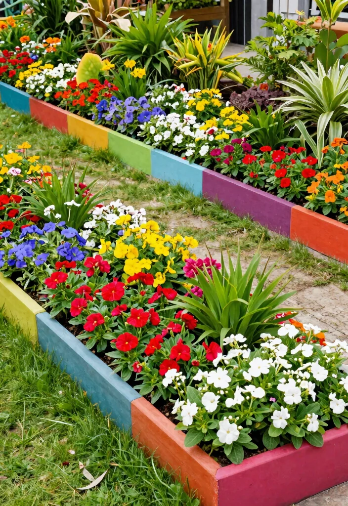 14 Backyard Planter Ideas That Hide Eyesores and Add Color 13 14 Backyard Planter Ideas That Hide Eyesores and Add Color - 13. Garden Edging Planters 1