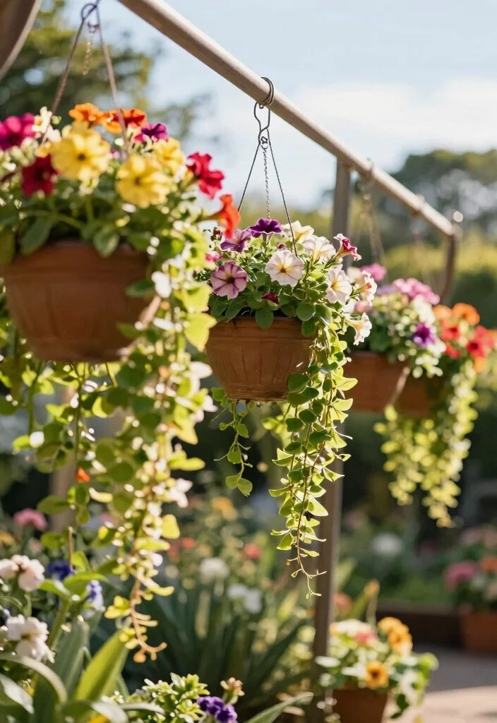 14 Backyard Planter Ideas That Hide Eyesores and Add Color 2 14 Backyard Planter Ideas That Hide Eyesores and Add Color - 2. Hanging Garden Baskets 1
