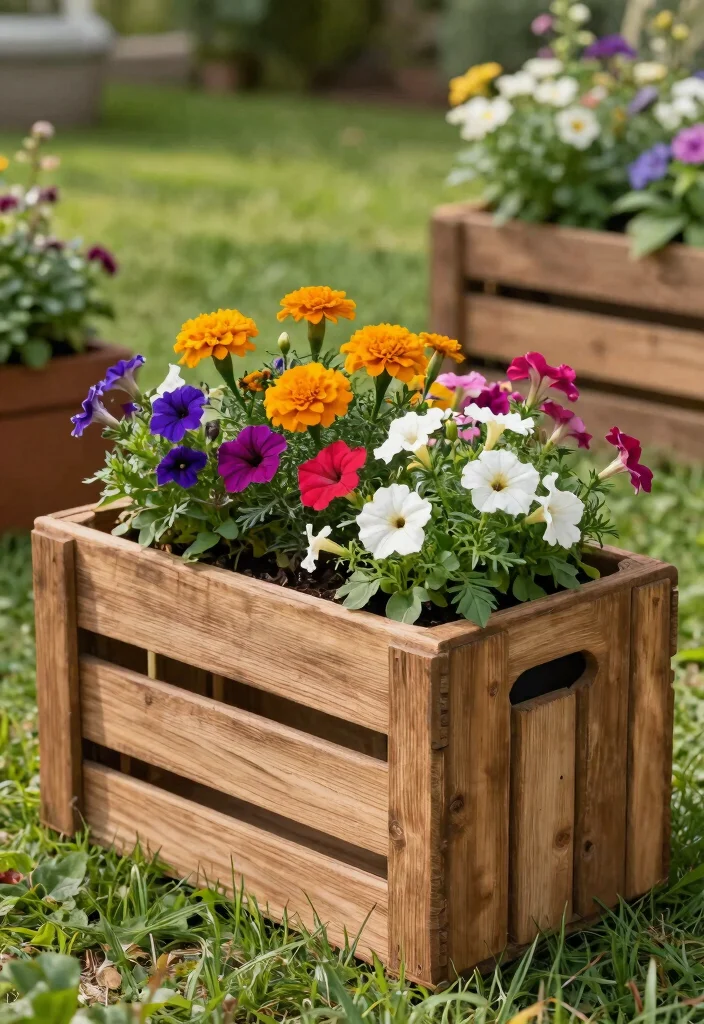 14 Backyard Planter Ideas That Hide Eyesores and Add Color 4 14 Backyard Planter Ideas That Hide Eyesores and Add Color - 4. Wooden Crate Planters 1