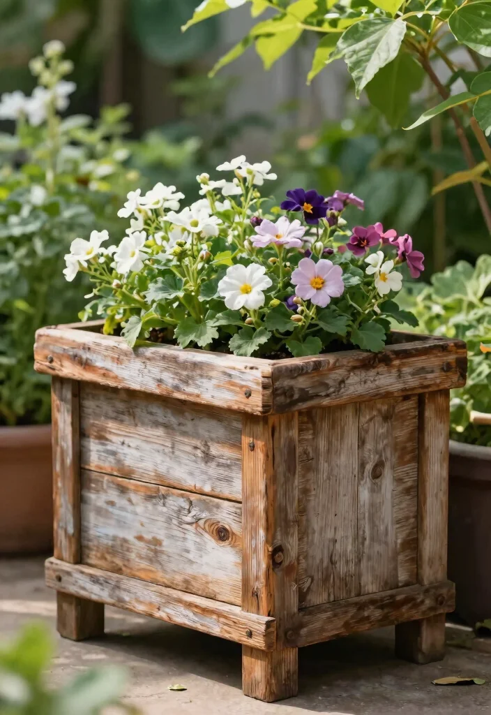 14 Backyard Planter Ideas That Hide Eyesores and Add Color 9 14 Backyard Planter Ideas That Hide Eyesores and Add Color - 9. Reclaimed Wood Planters 1