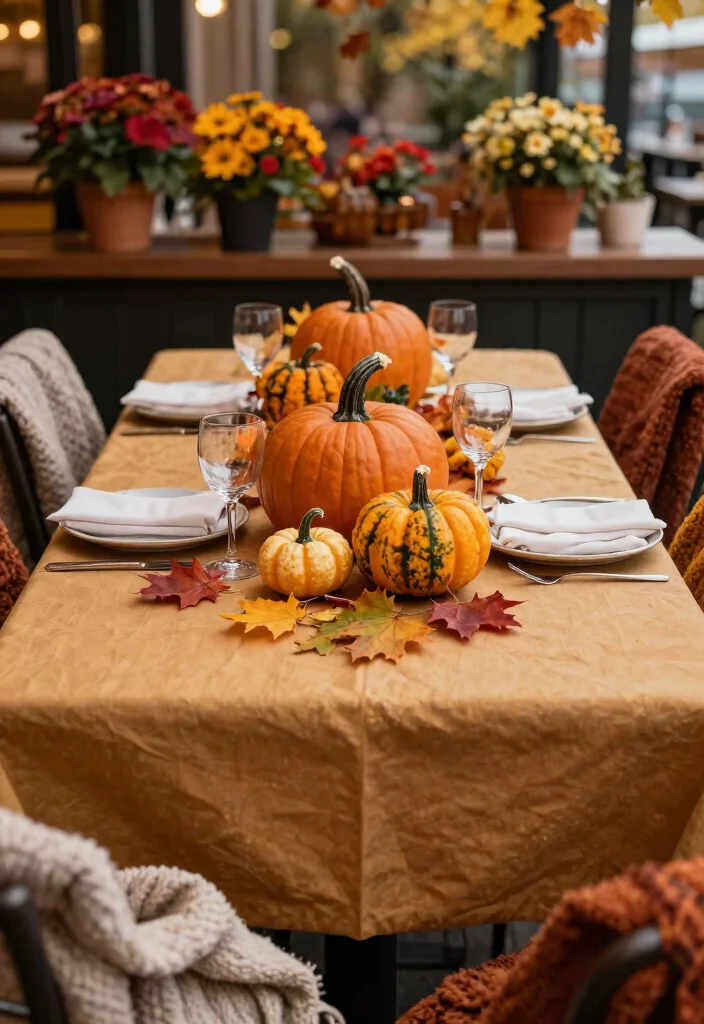 14 Bistro Table Outdoor Ideas for Small Balconies and Patios - 12. Bistro Table with Seasonal Themes 1