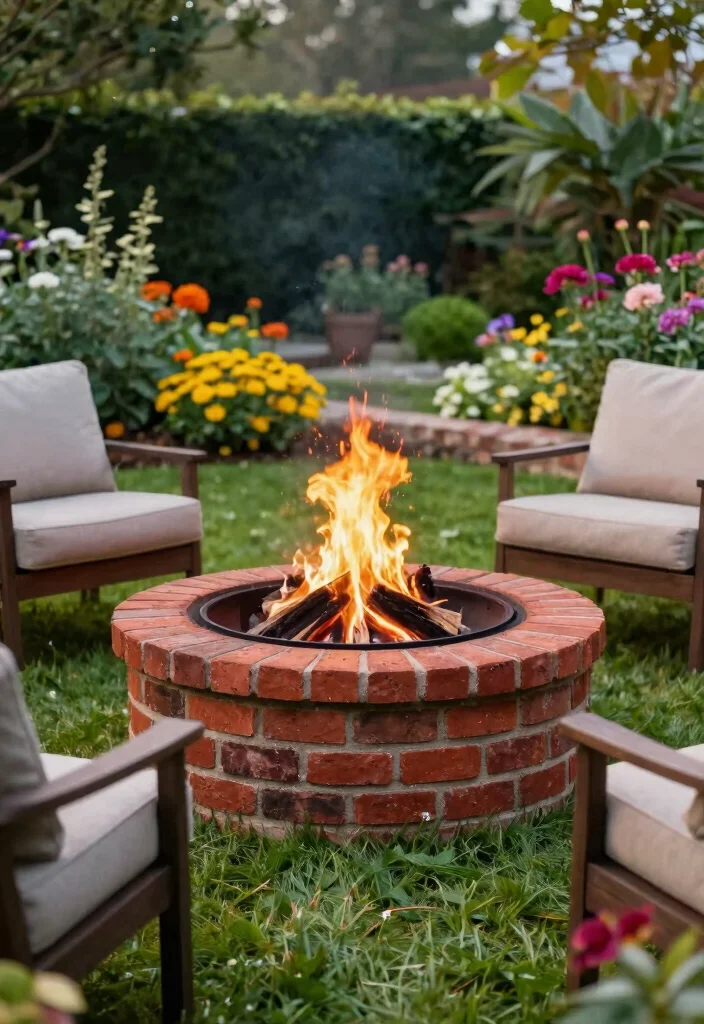 14 Easy Fire Pit Ideas You Can Build in One Weekend - 5. Brick Fire Pit 1