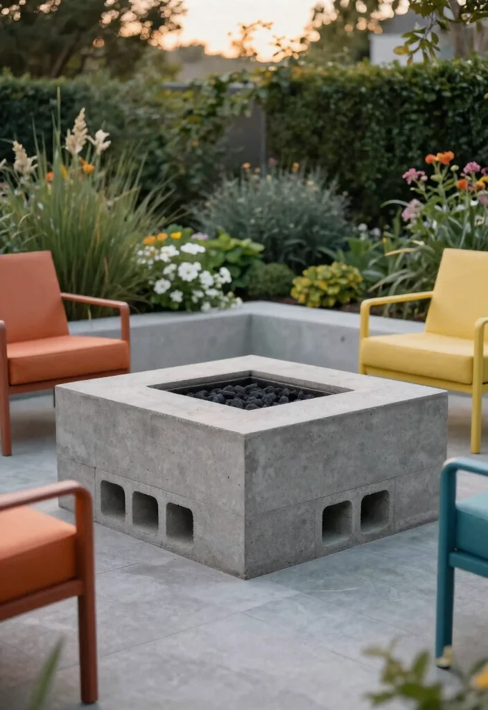 14 Easy Fire Pit Ideas You Can Build in One Weekend - 6. Concrete Block Fire Pit 1