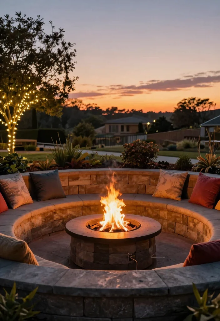 14 Easy Fire Pit Ideas You Can Build in One Weekend - 7. Fire Pit with Seating Wall 1