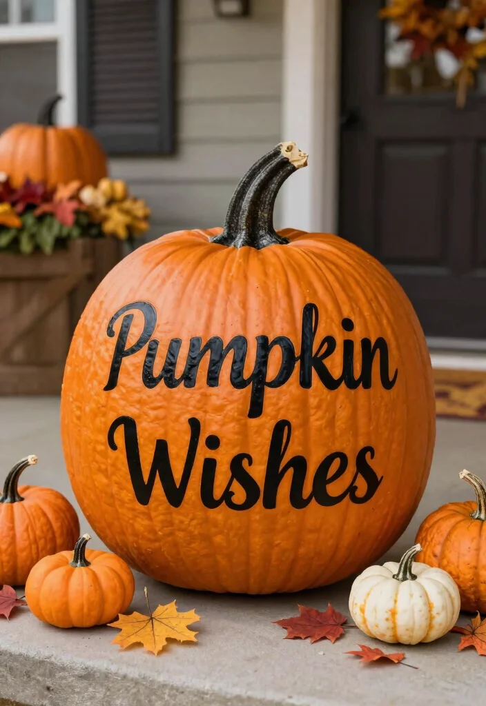 14 Fall Porch Signs Ideas That Welcome Guests Right Away - 7. Playful Pumpkin Sign 1