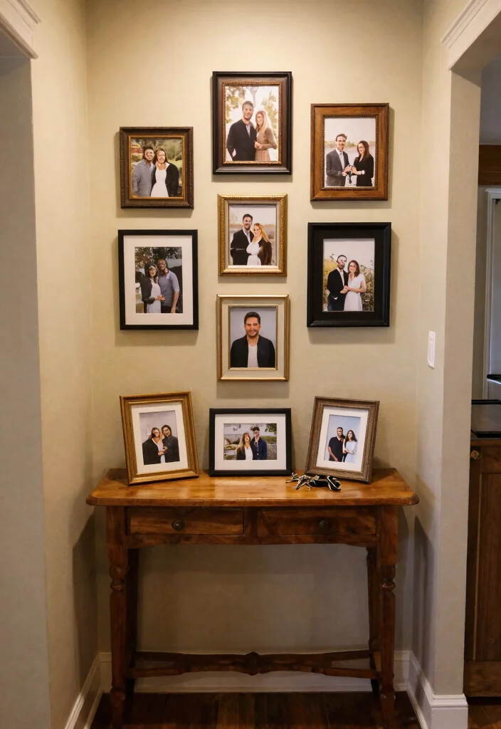 14 Farmhouse Console Table Ideas That Fit Narrow Entryways - 13. Personal Touch Gallery 1