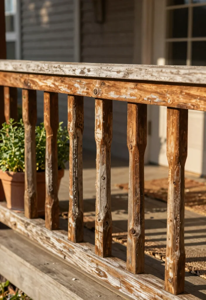 14 Farmhouse Porch Railing Ideas That Meet Code on a Budget - 1. Reclaimed Wood Railings 1