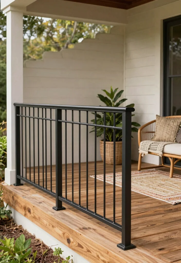 14 Farmhouse Porch Railing Ideas That Meet Code on a Budget - 6. Metal Railing Solutions 1