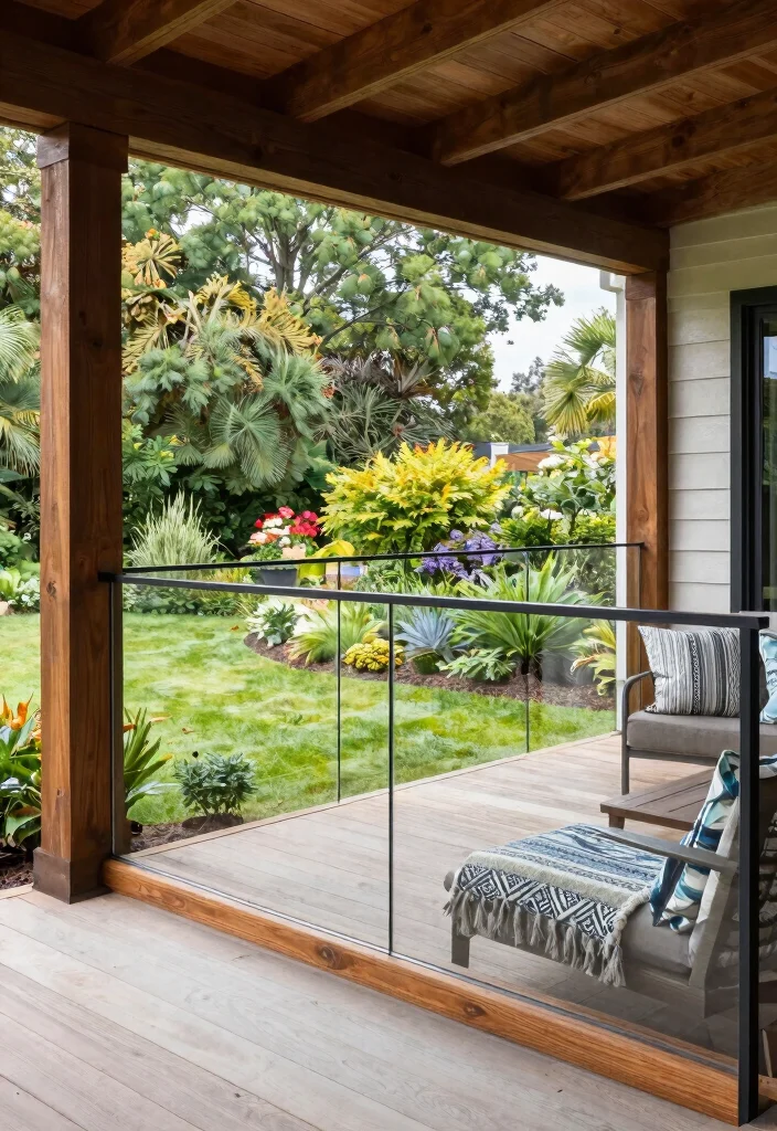 14 Farmhouse Porch Railing Ideas That Meet Code on a Budget - 9. Glass Panel Railings 1