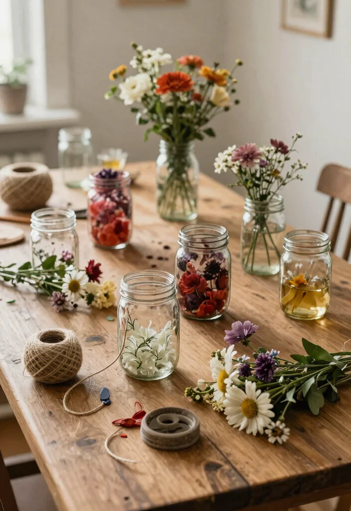 14 Farmhouse Table Centerpiece Ideas That Work for Every Season - 12. Crafty DIY Centerpieces 1