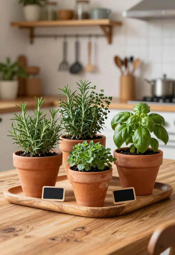14 Farmhouse Table Centerpiece Ideas That Work for Every Season - 6. Herb Garden Charm 1