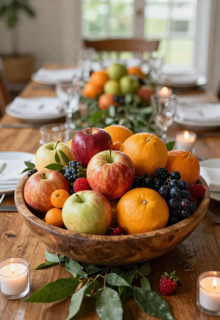 14 Farmhouse Table Centerpiece Ideas That Work for Every Season - 8. Seasonal Fruit Focus 1