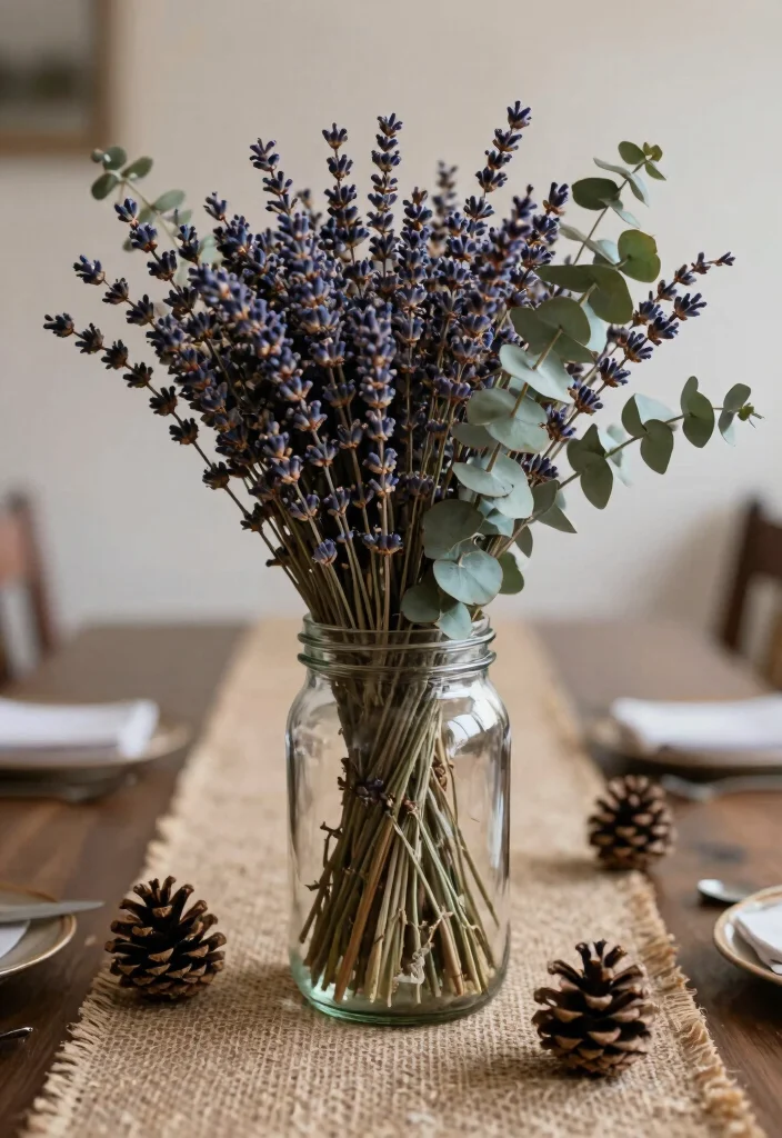 14 Farmhouse Table Centerpiece Ideas That Work for Every Season - 9. Dried Flower Delight 1