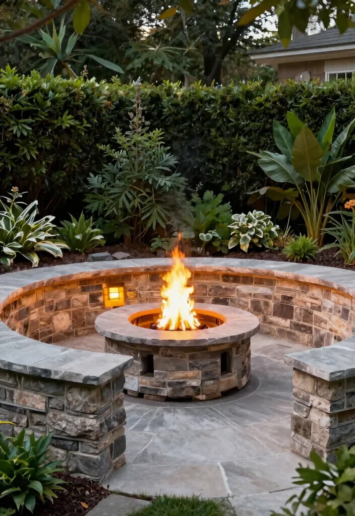 14 Fire Pit Area Ideas That Keep Smoke Away From the House 12 14 Fire Pit Area Ideas That Keep Smoke Away From the House - 12. Stone or Brick Surround 1