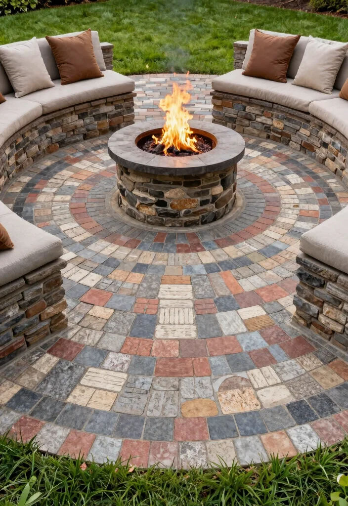 14 Fire Pit Area Ideas That Keep Smoke Away From the House 5 14 Fire Pit Area Ideas That Keep Smoke Away From the House - 5. Designing with Fire Pit Pavers 1