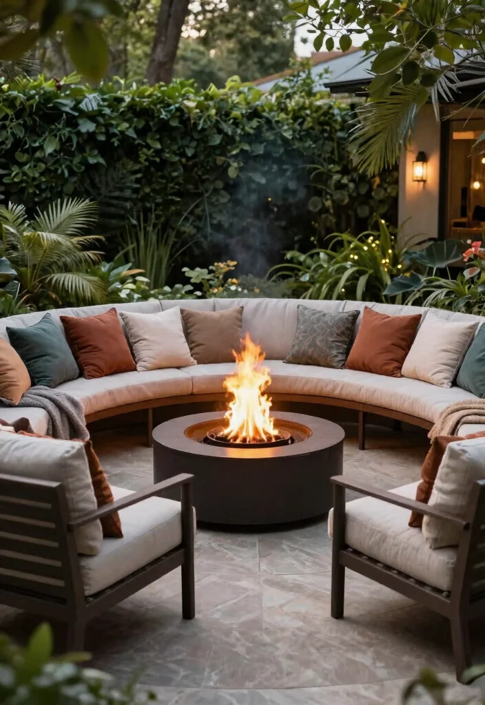 14 Fire Pit Area Ideas That Keep Smoke Away From the House 7 14 Fire Pit Area Ideas That Keep Smoke Away From the House - 7. Directional Seating Arrangements 1