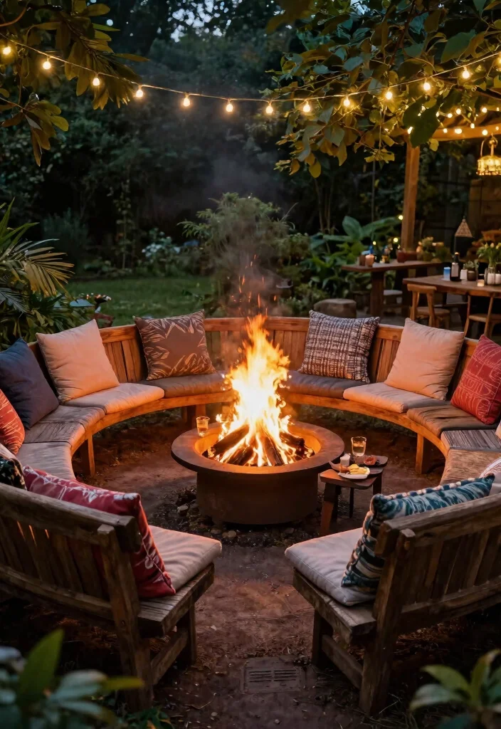 14 Fire Pit Area Ideas for Small Backyards Without a Full Hardscape - 1. Circular Seating Arrangement 1