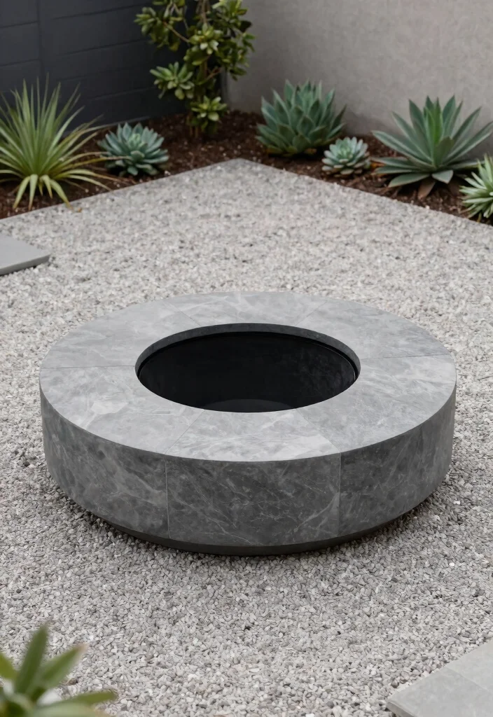 14 Fire Pit Area Ideas for Small Backyards Without a Full Hardscape - 2. Minimalist Stone Fire Pit 1