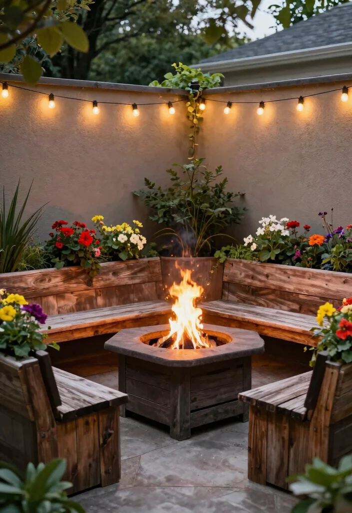 14 Fire Pit Area Ideas for Small Backyards Without a Full Hardscape - 3. Cozy Corner Fire Pit 1