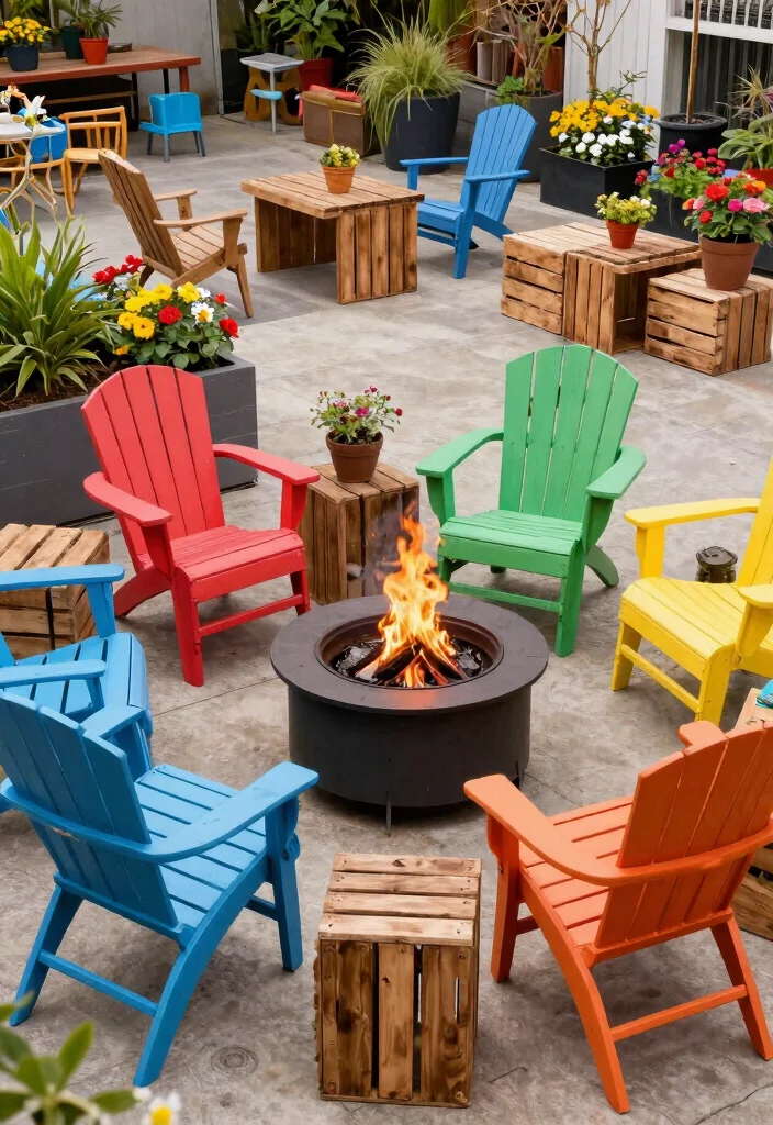 14 Fire Pit Area Ideas for Small Backyards Without a Full Hardscape - 5. Upcycled Furniture Seating 1