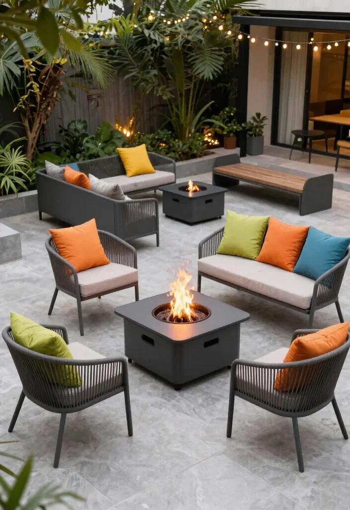 14 Fire Pit Area Ideas for Small Backyards Without a Full Hardscape - 9. Fire Pit with Portable Seating 1