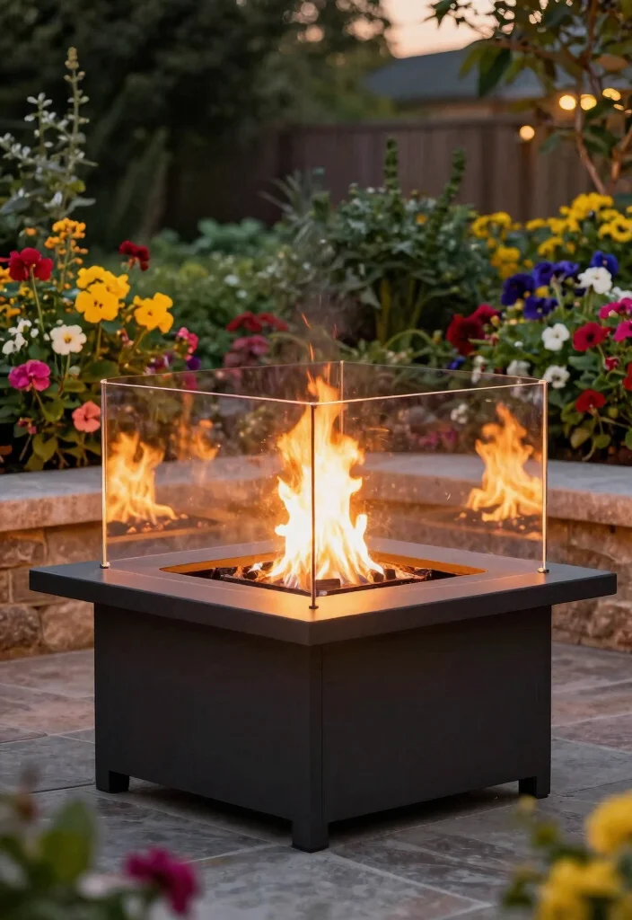 14 Garden with Fire Pit Ideas That Keep Smoke Away from Plants - 11. Use of Heat Shields 1