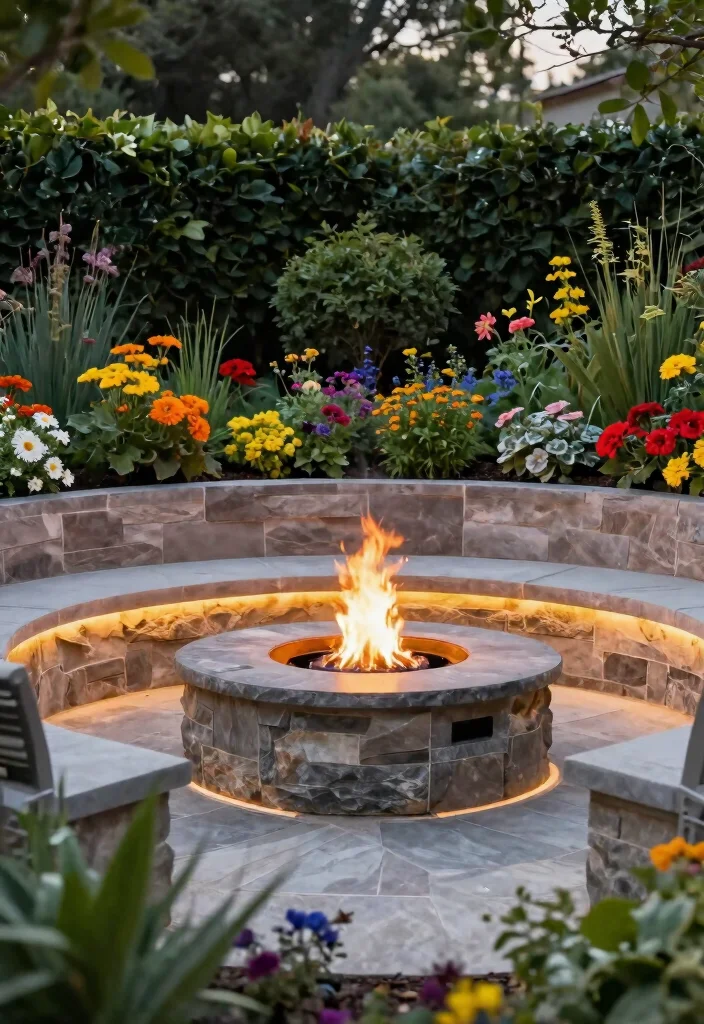 14 Garden with Fire Pit Ideas That Keep Smoke Away from Plants - 9. Multi-Level Fire Pits 1