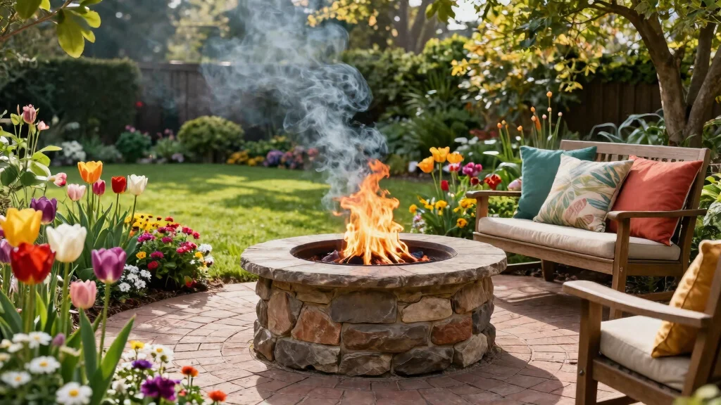 14 Garden with Fire Pit Ideas That Keep Smoke Away from Plants