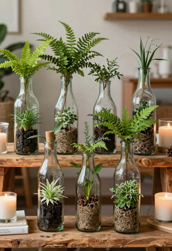 14 Glass Planter Ideas That Don't Shatter in Cold Weather - 11. Recycled Glass Bottles as Planters 1