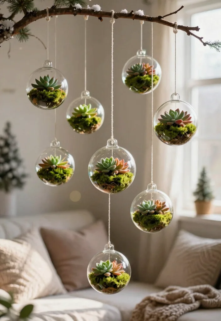 14 Glass Planter Ideas That Don't Shatter in Cold Weather - 6. Hanging Glass Orbs for an Enchanting Look 1