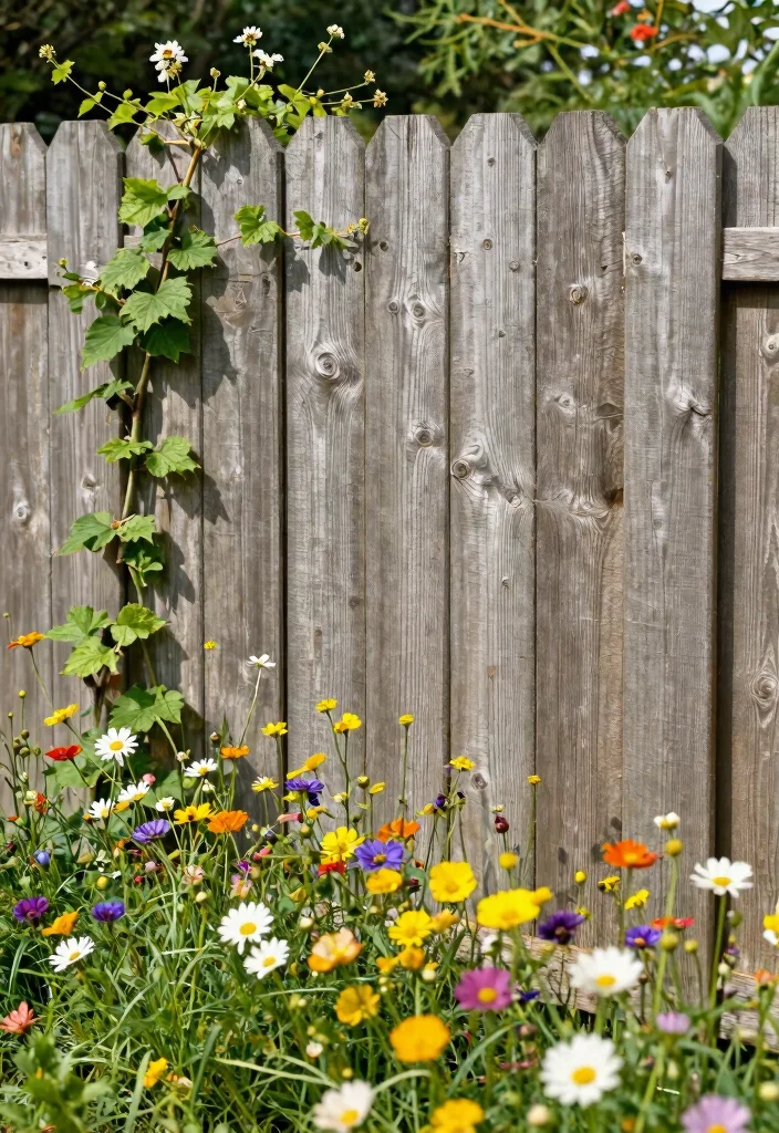 14 Grey Garden Fence Ideas That Hide Stains and Weather Well - 1. Rustic Wood Panel Fencing 1