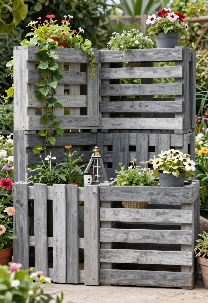 14 Grey Garden Fence Ideas That Hide Stains and Weather Well - 10. Grey Pallet Fencing 1