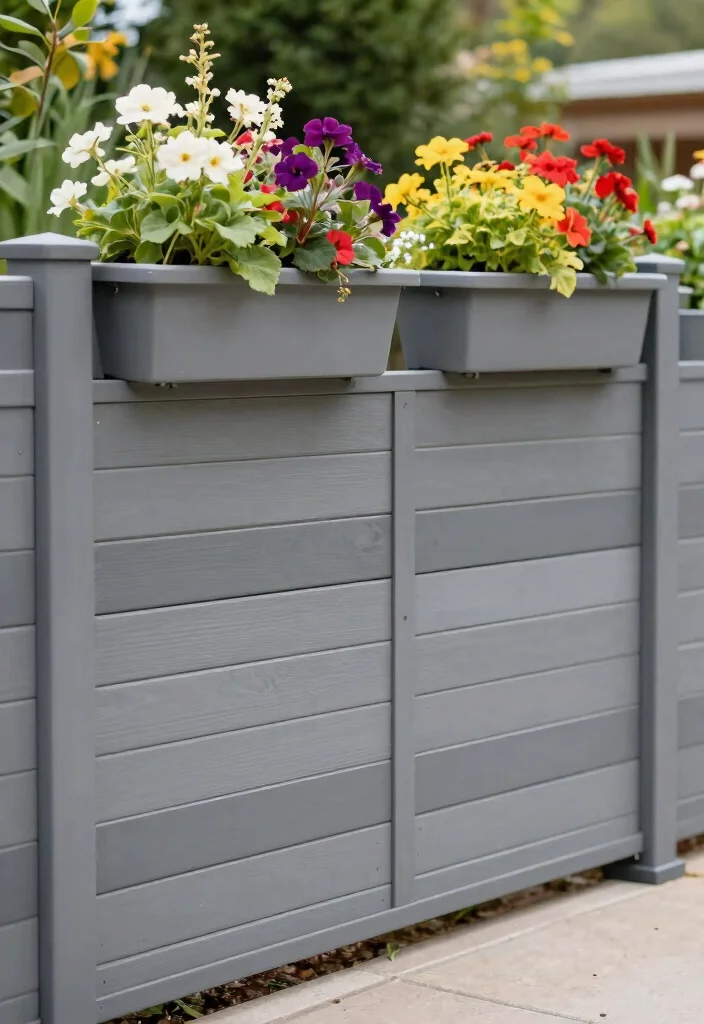 14 Grey Garden Fence Ideas That Hide Stains and Weather Well - 5. Modular Grey Board Fencing 1