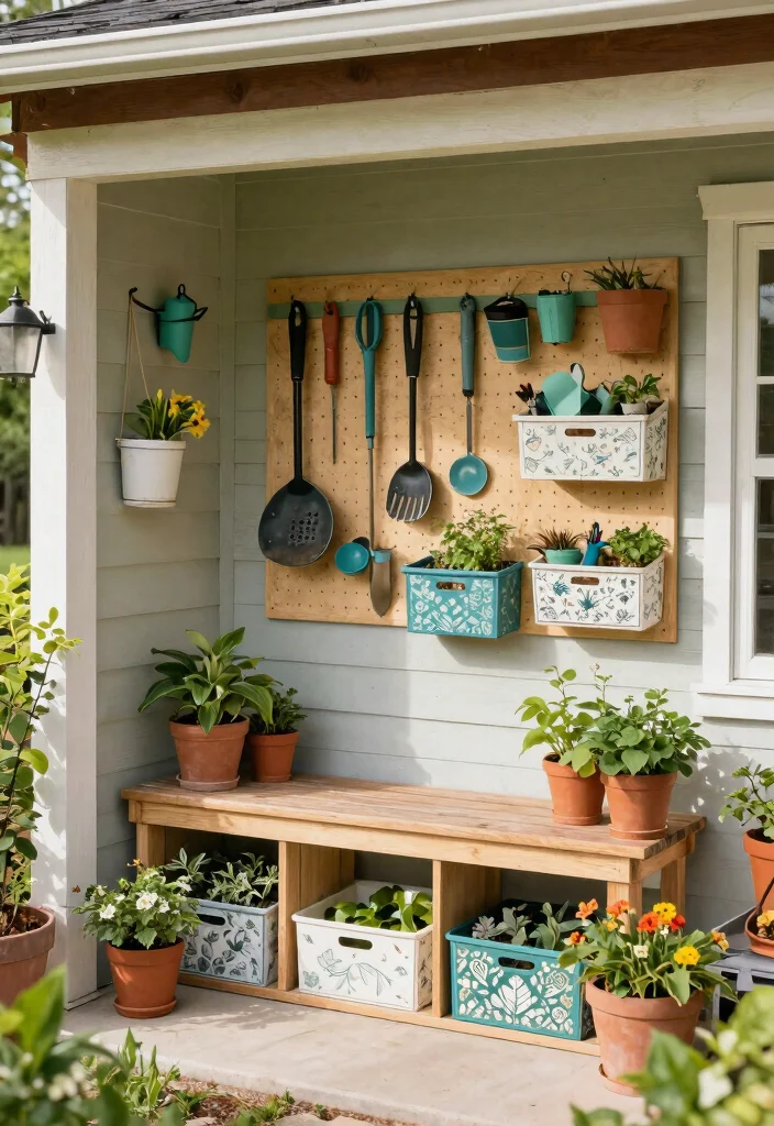 14 Shed With Porch Ideas That Add Usable Outdoor Space - 8. Garden Tool Storage Solution 1
