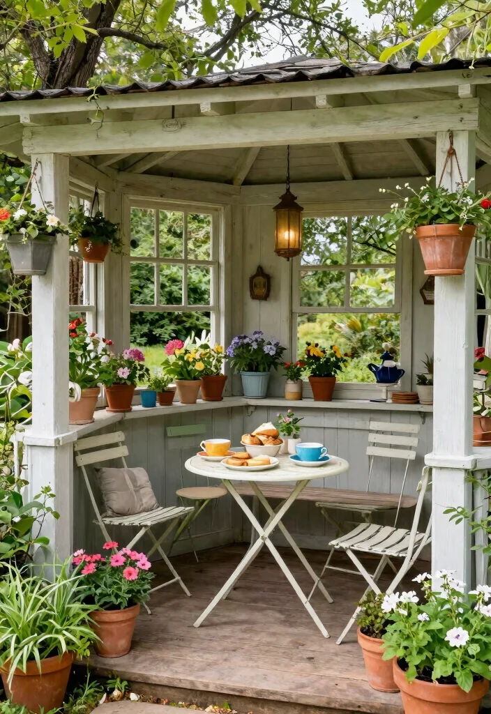 14 Shed With Porch Ideas That Add Usable Outdoor Space - 9. Charming Tea Pavilion 1