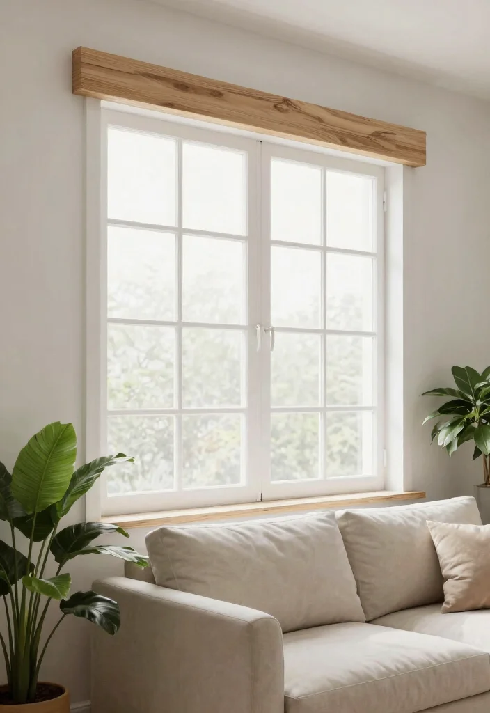 15 Farmhouse Valance Ideas That Hide Ugly Window Frames - 4. Simple Wood Slat Valance 1