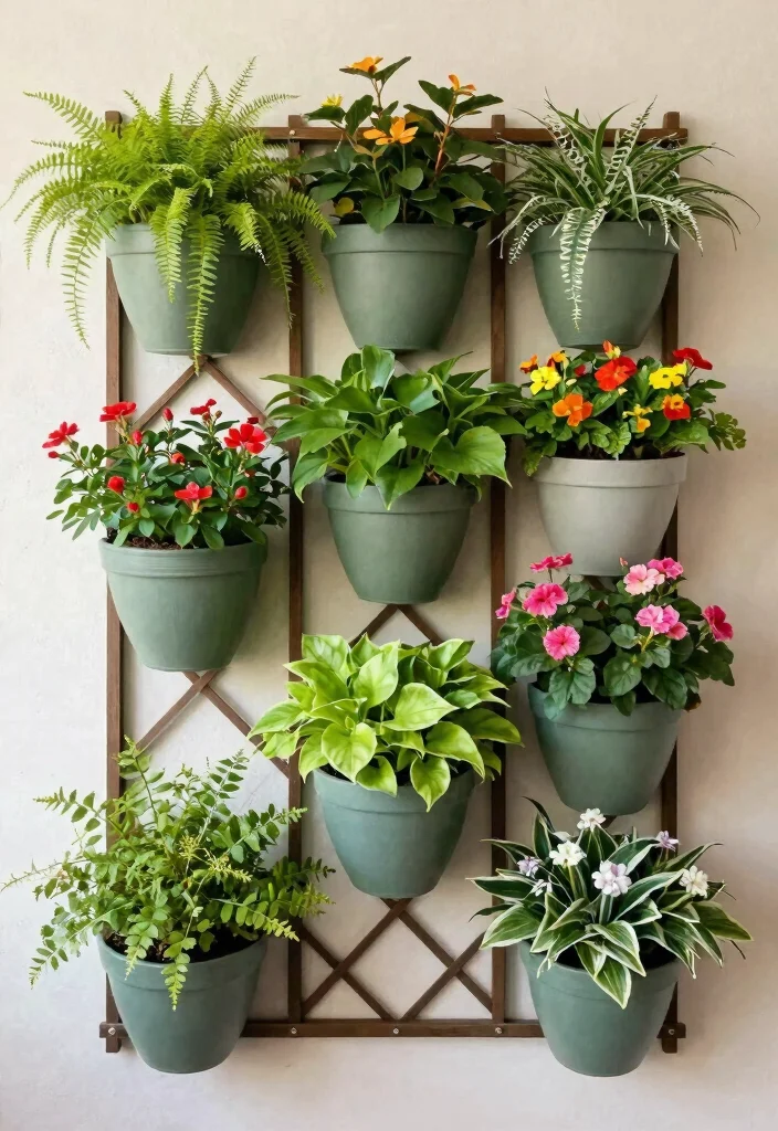 15 Galeras para Patio Que Soportan Plantas Pesadas Sin Caerse - 10. Wall-Mounted Planters with Trellis Features 1