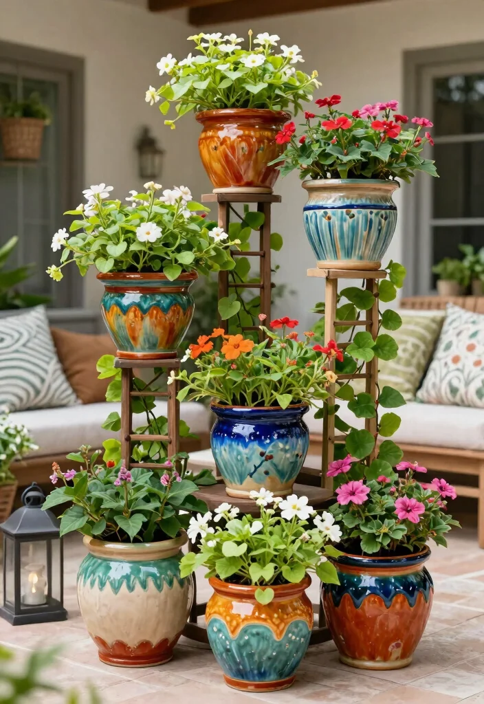 15 Galeras para Patio Que Soportan Plantas Pesadas Sin Caerse - 3. Decorative Planters with Built-in Supports 1