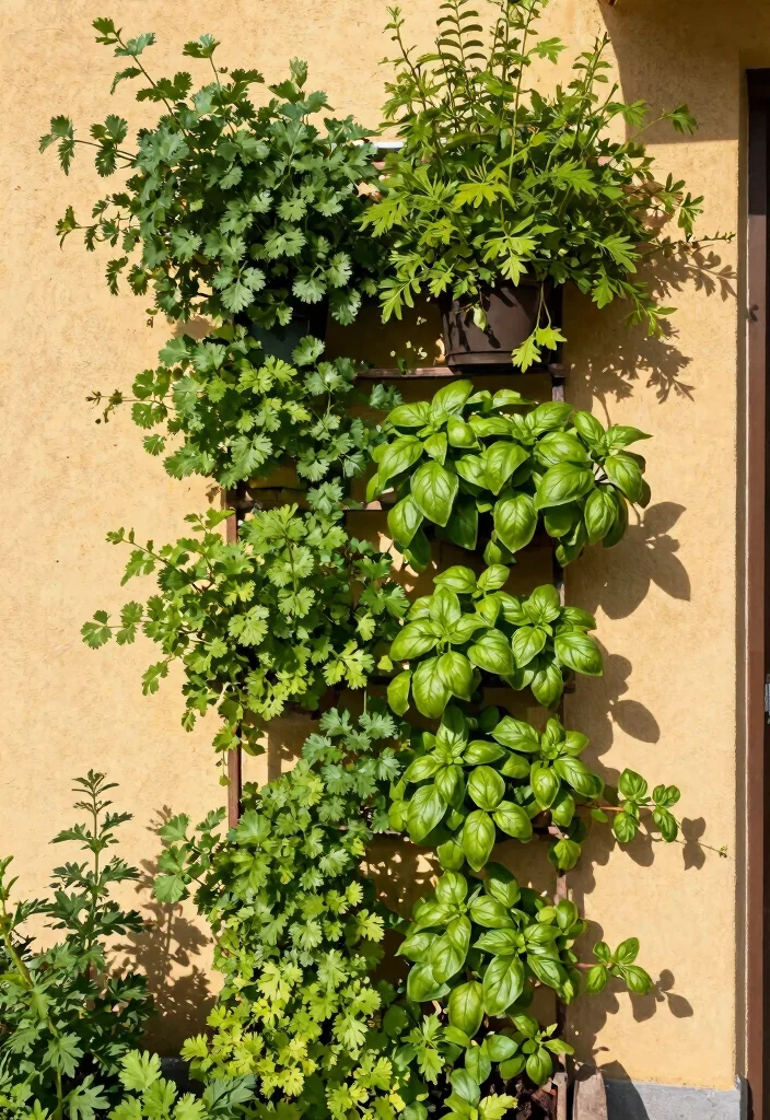 15 Herb Garden Outdoor Ideas That Survive Full Sun - 10. Herb Garden Against a Wall 1