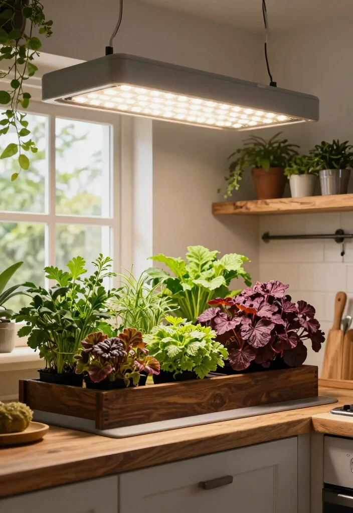 15 Modern Farmhouse Lighting Ideas That Work in Any Room - 12. Indoor Garden Lighting 1