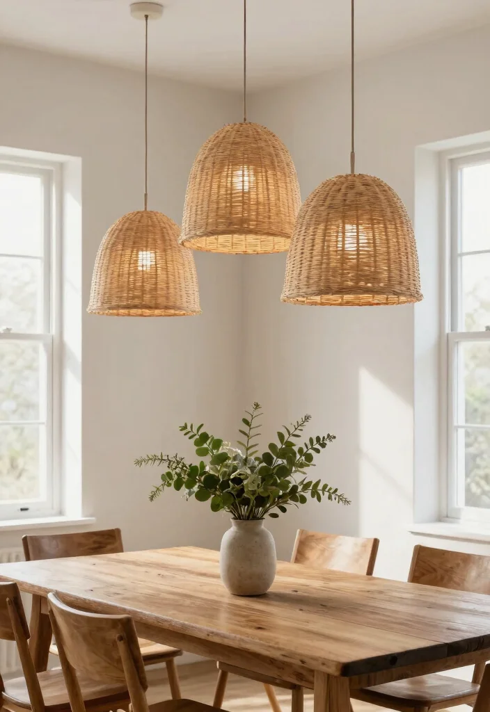 15 Modern Farmhouse Lighting Ideas That Work in Any Room - 5. Natural Fiber Pendant Lights 1