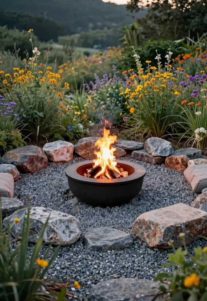 15 Natural Fire Pit Ideas That Blend Into Your Yard - 10. Gravel Fire Pit 1