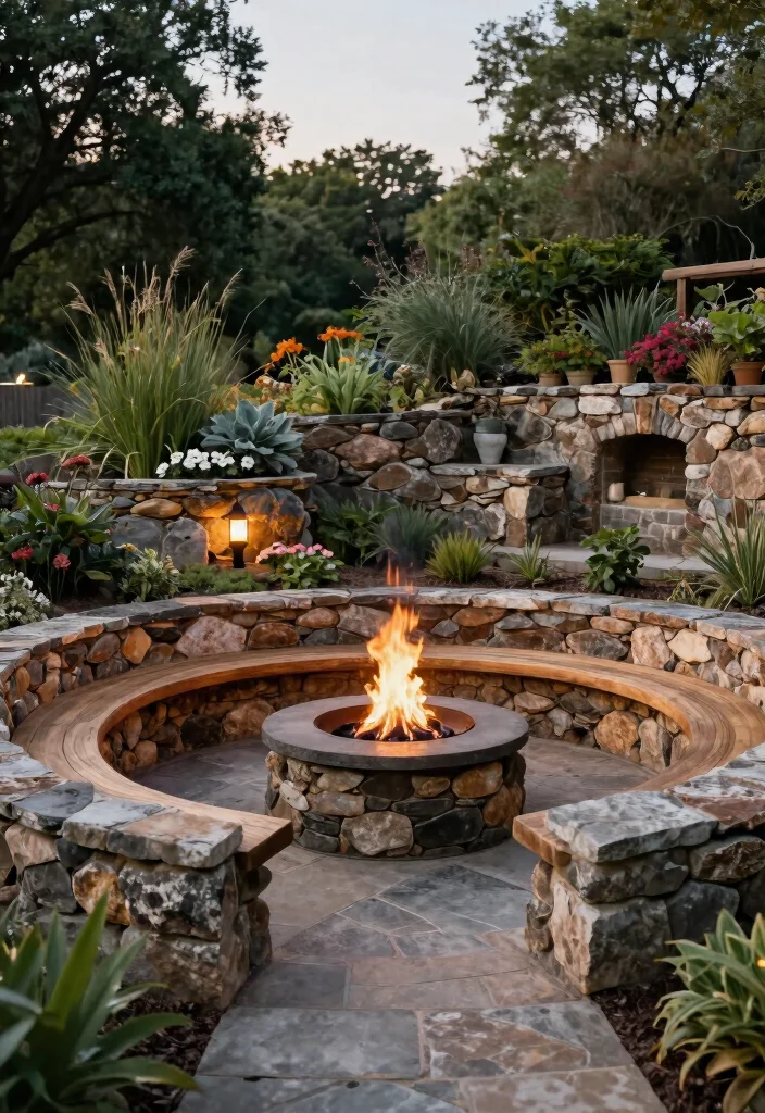 15 Natural Fire Pit Ideas That Blend Into Your Yard - 13. Stone Circle Fire Pit 1