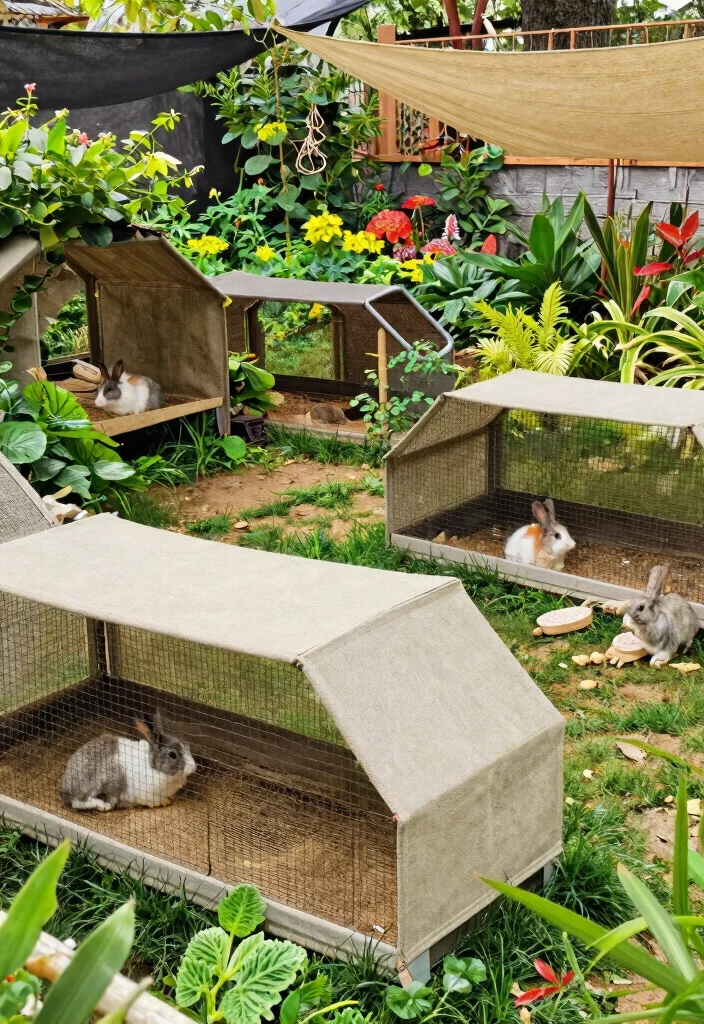 15 Outdoor Rabbit Run Ideas That Stay Safe From Predators - 11. Sunshade Structures 1